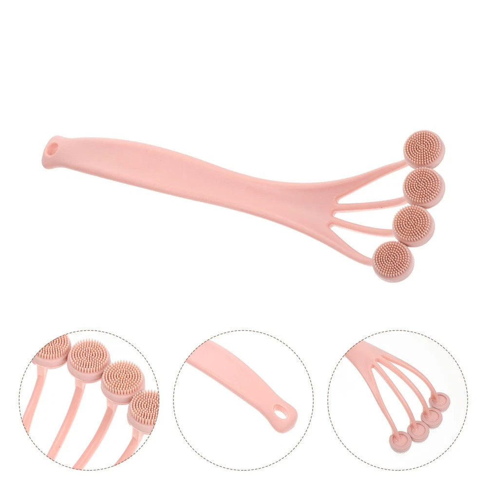 Exfoliating Bath Brush Scrubber for Body Shower with Long Handle