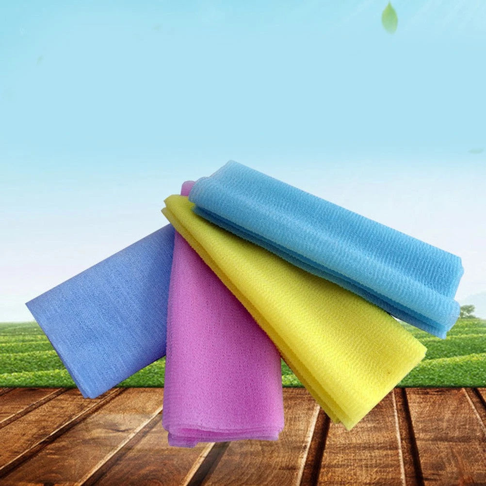 4 Pcs Bath Towel Body Scrub Exfoliating Cloth Brush for Back Scrubber Nylon