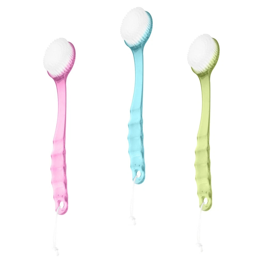 3 Pcs Long Handle Bath Brush Skin Exfoliator Scrubber Miss Elderly Shower