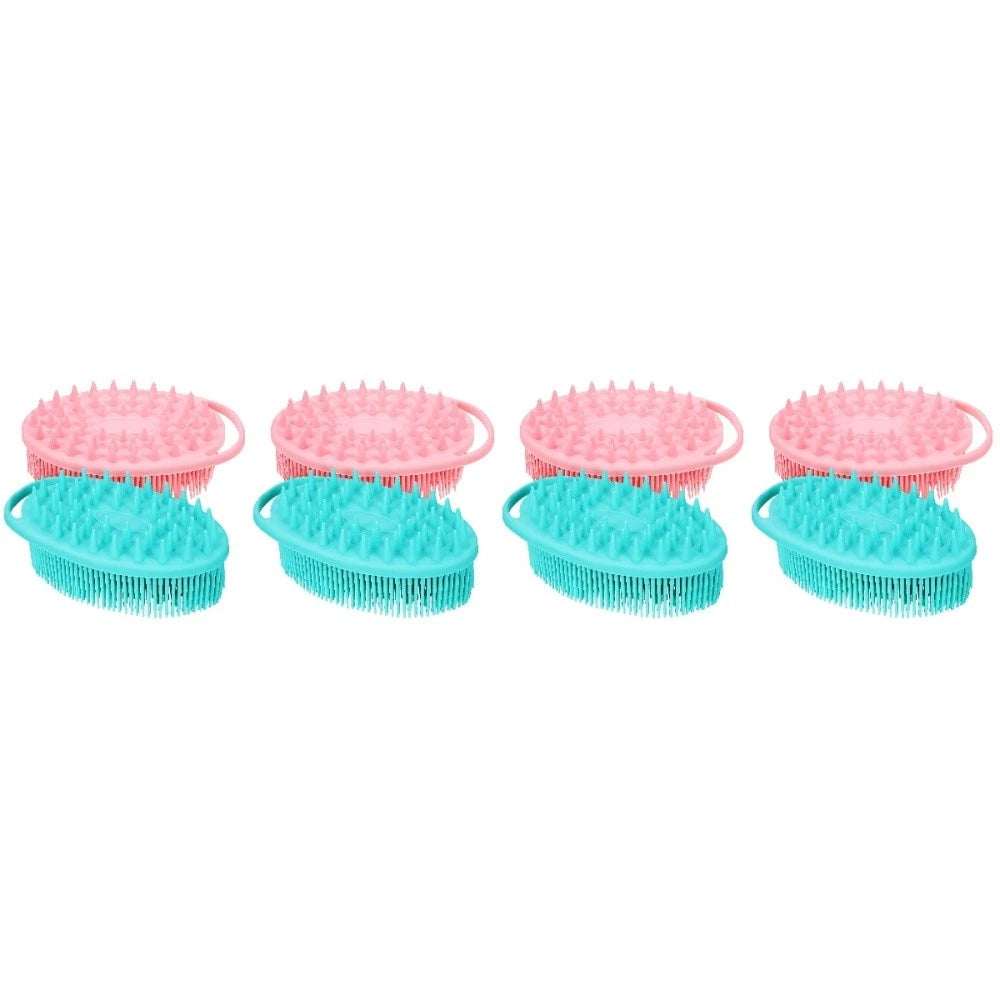 2 Pcs Massage Bath Brush Man Miss Dual-sided Silicone Loofah for Shower