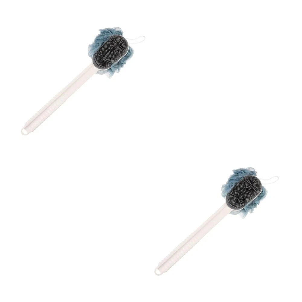 Back Rub Bath Brush Silicone Shower Body Exfoliator Man Long Handle Scrubber