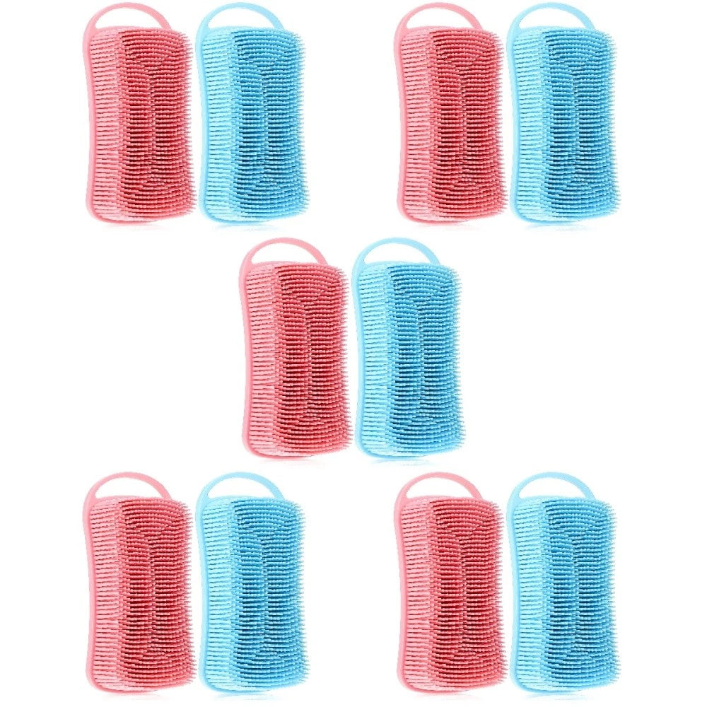 2 Pcs Silicone Shower Brush Man Back Exfoliator Body Bath Scrubbers Men