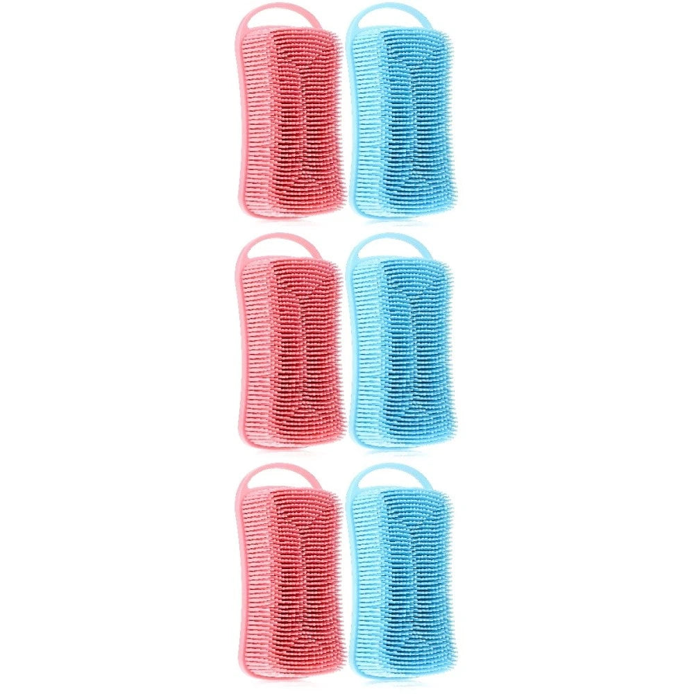 2 Pcs Silicone Shower Brush Man Back Exfoliator Body Bath Scrubbers Men