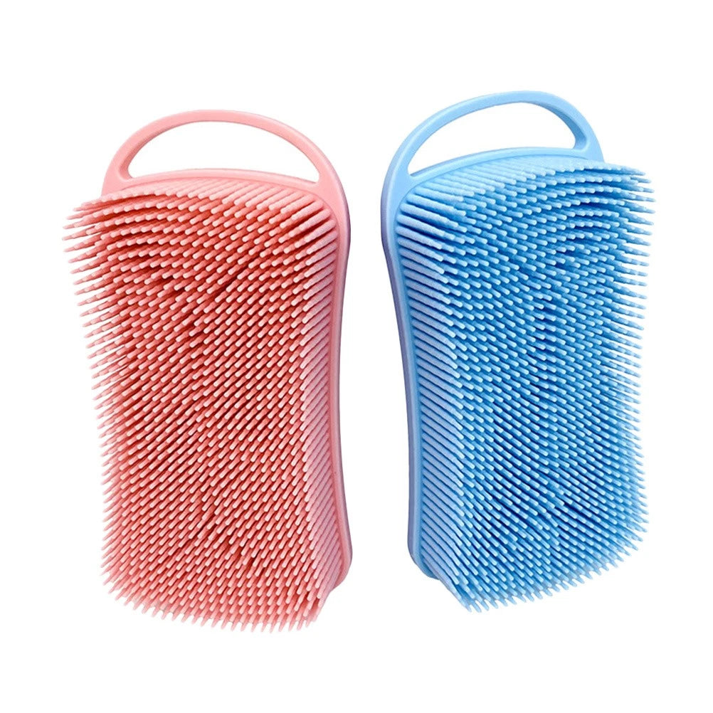 2 Pcs Silicone Shampoo Brush Double-sided Soft Scrubbing
