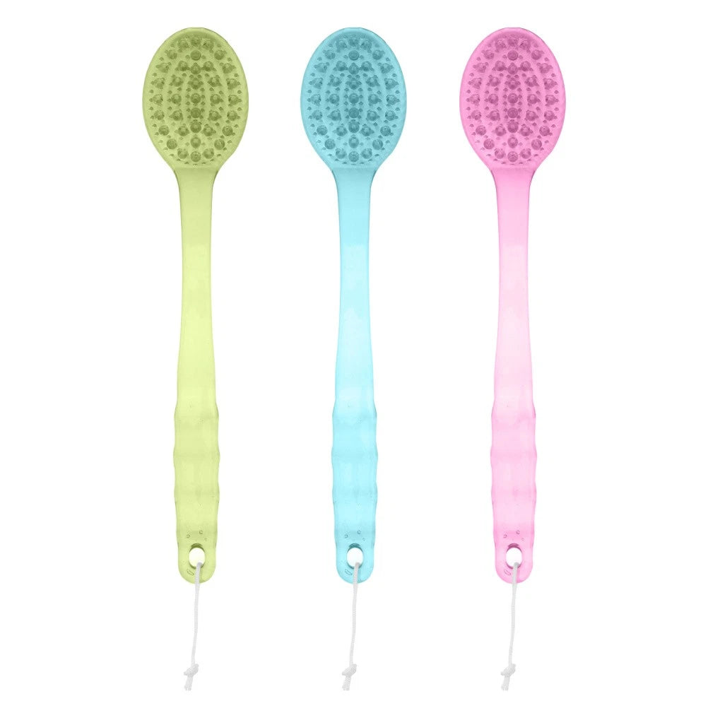 3pcs Long Handle Bath Brush Bath Shower Scrubber Skin Massager