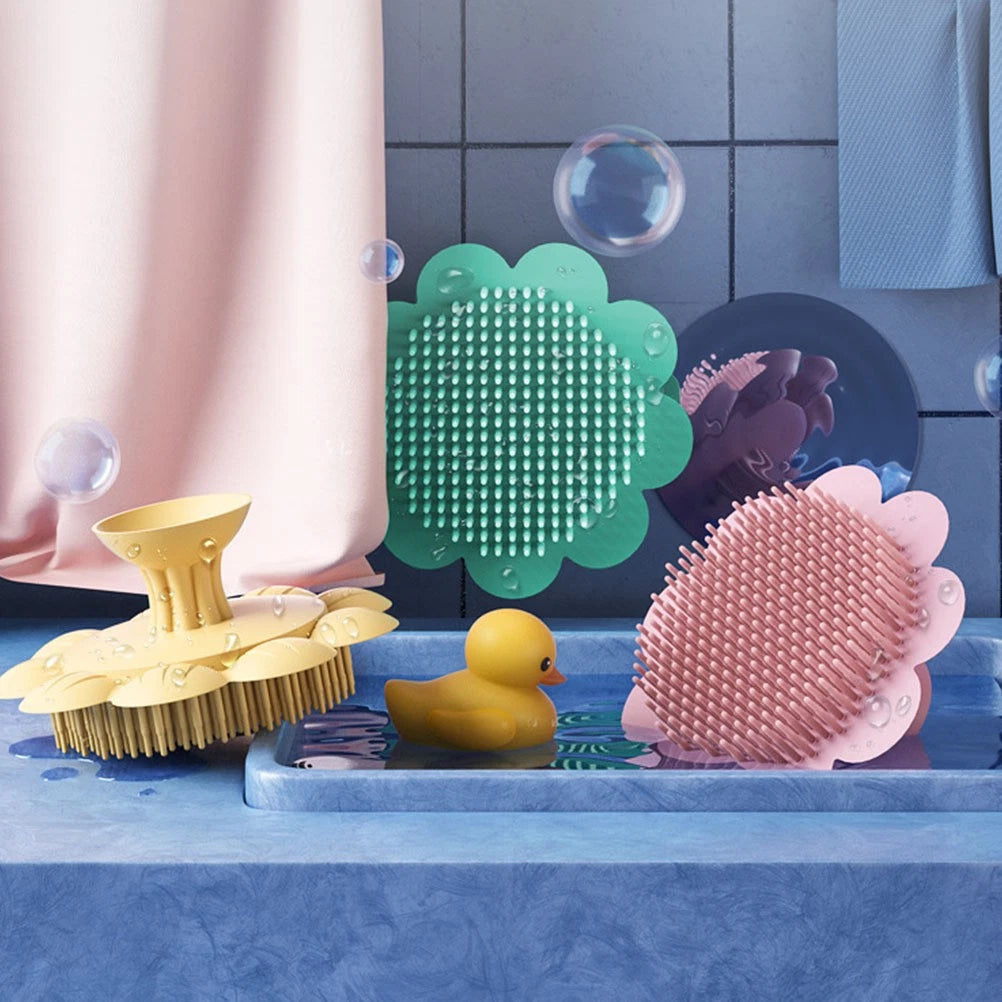 Silicone Baby Bath Brush Washing Brush Portable Bath Supplies for Baby