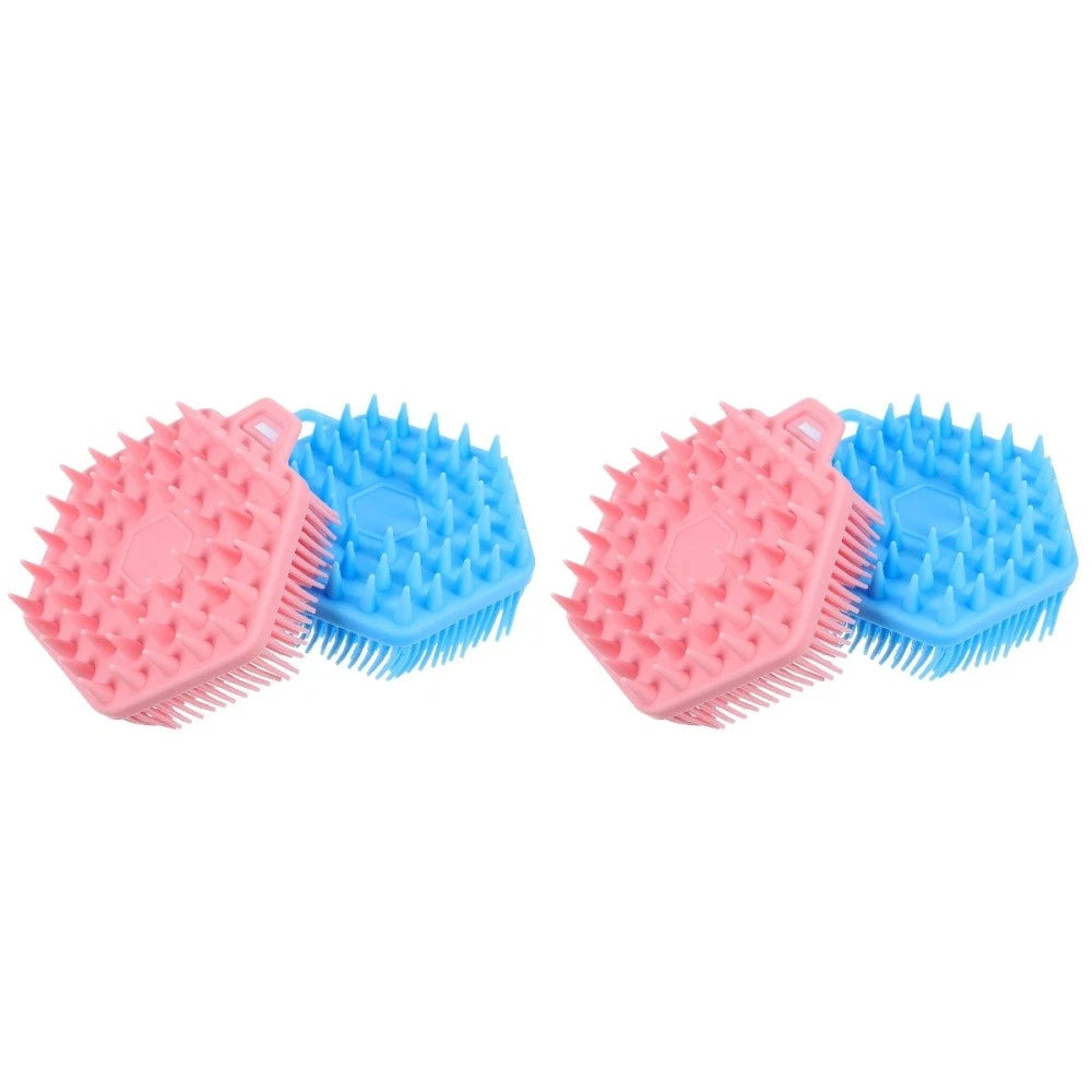 2 Pcs Bath Massage Brush Man Silicone Scrubber Men Bathing Accessories