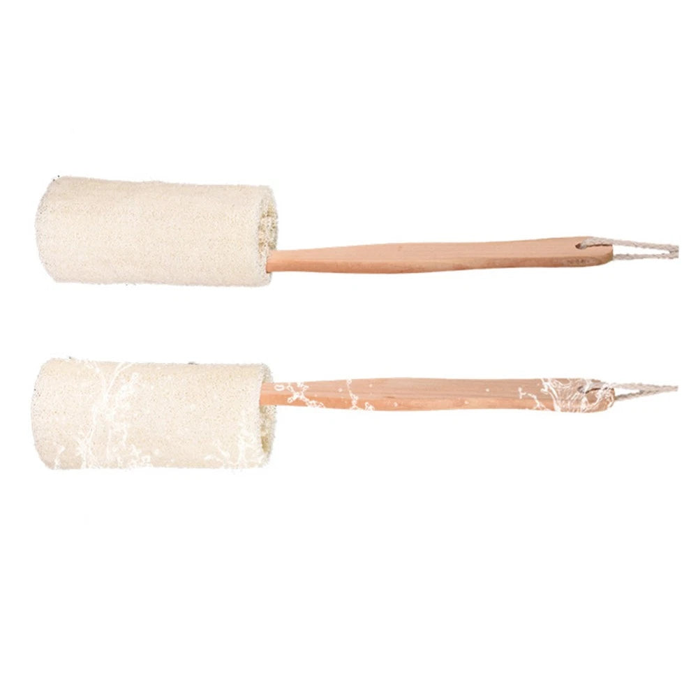 Long Handle Bath Wooden Loofah Brush Back Scrubber Natural Exfoliating with