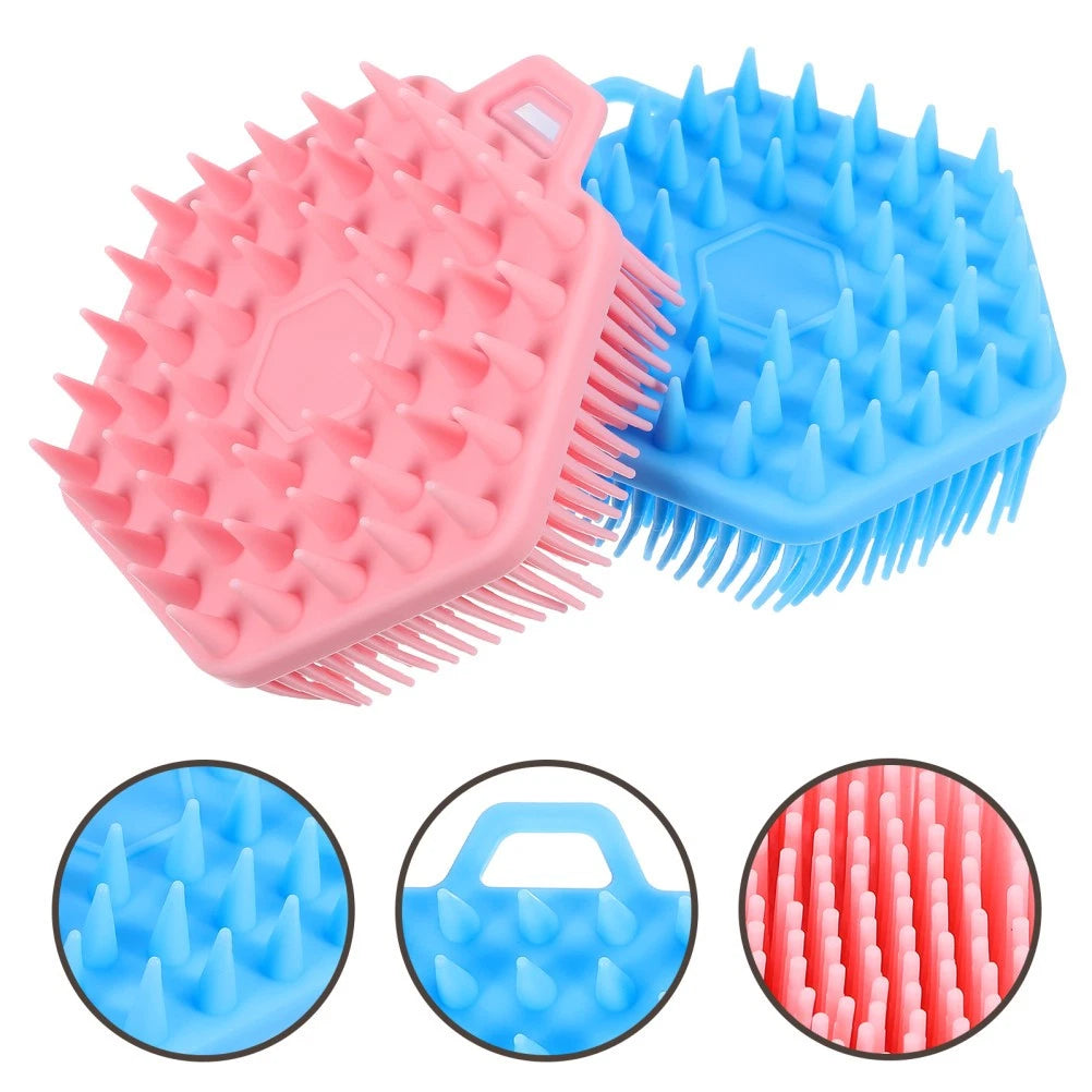 2 Pcs Bath Massage Brush Man Silicone Scrubber Men Bathing Accessories