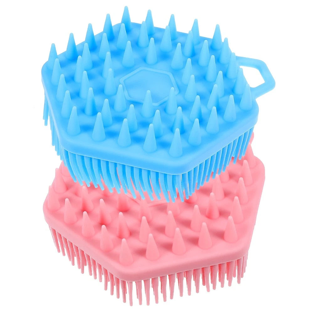 2 Pcs Bath Massage Brush Man Silicone Scrubber Men Bathing Accessories