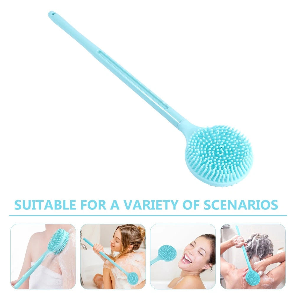 1pc Shower Brush Silicone Exfoliating Brushes Back Scrubber Bathing Accessories