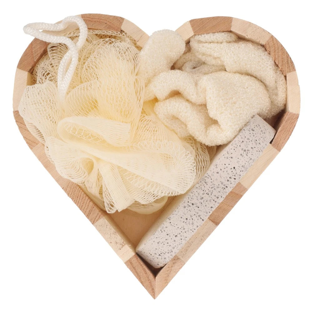 Heart-shaped Bath Brush Scrubber Body Exfoliating Sponge Bathing