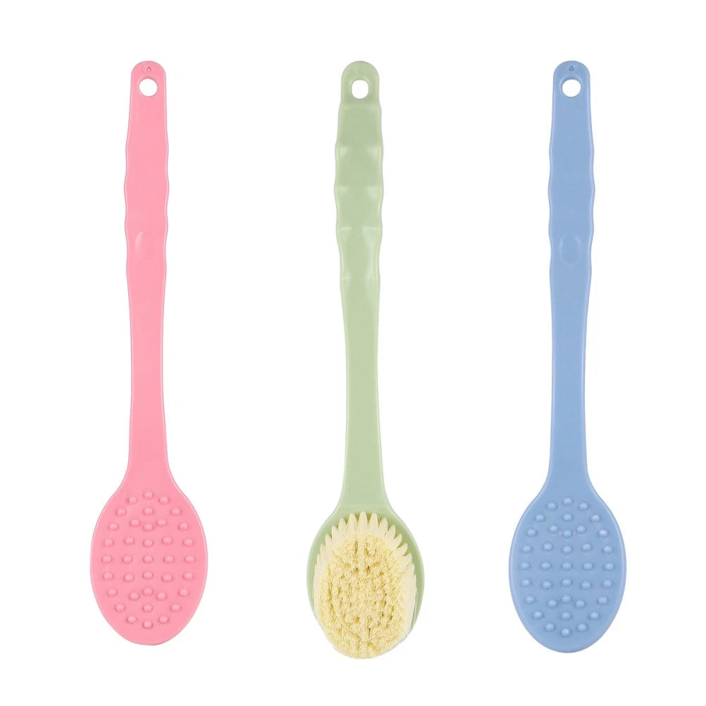 3 Pcs Long Handle Back Brush Cleaning Scrubbers Bathing Accessories