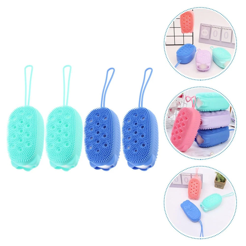 4 Pcs Scrub Brush Child Baby Shower Scrubber for Body Exfoliating Scrubbing
