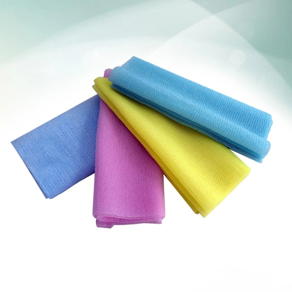 4 Pcs Bath Towel Body Scrub Exfoliating Cloth Brush for Back Scrubber Nylon