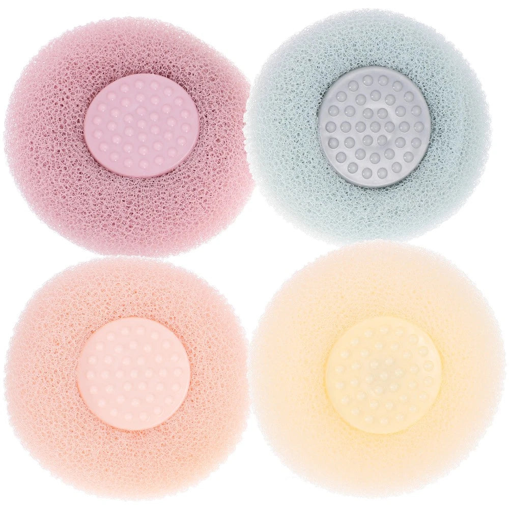 4Pcs Shower Scrubber Shower Tool Shower Brush With Suction Cup Bathing Tool