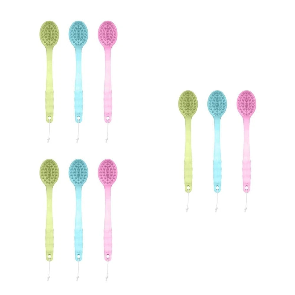 3 Pcs Long Handle Bath Back Brush Shower Body Massage Exfoliating Brush