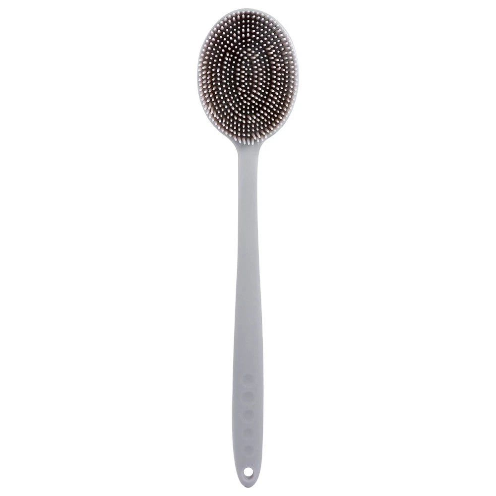 1Pc Bath Brush with Long Handle Bath Body Brush Silicone Back Scrubber