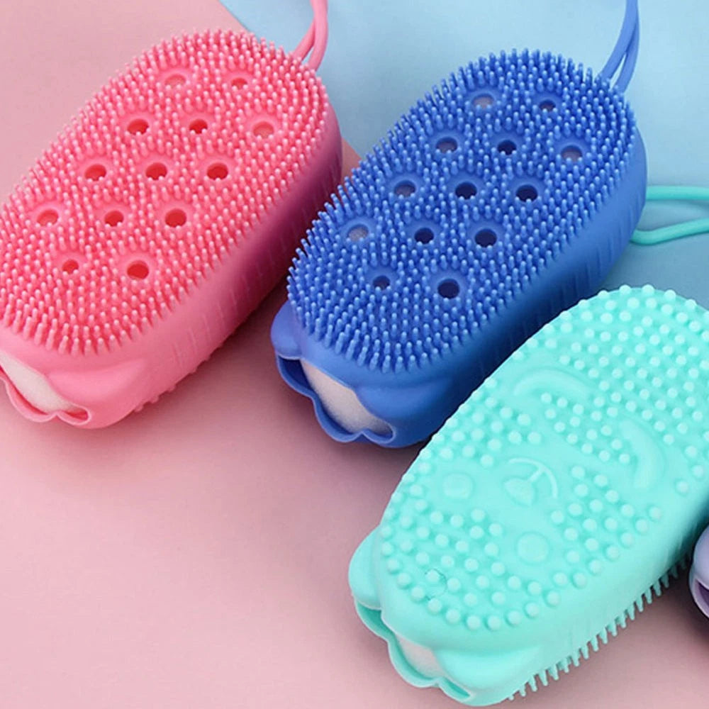3pcs Silicone Bathing Brushes Double-sided Skin Massager Brushes Shower