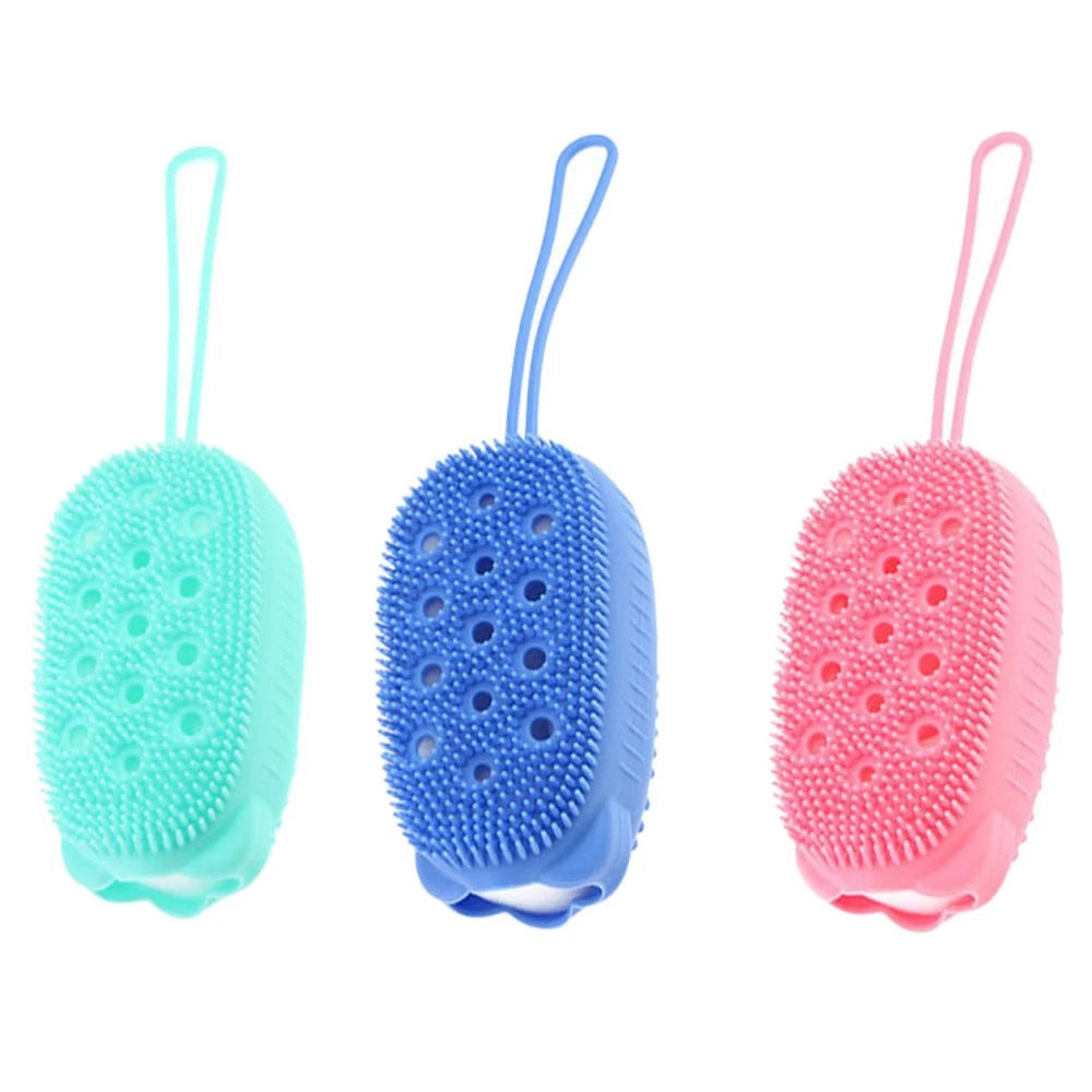 3pcs Silicone Bathing Brushes Double-sided Skin Massager Brushes Shower