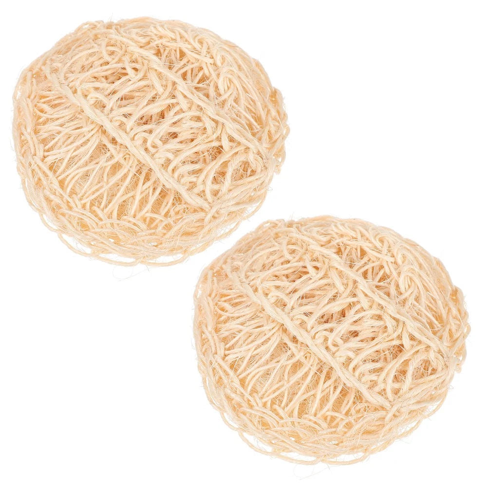 2 Pcs Sisal Bath Brush Man Body Scruber Back Cleaners Bathing Balls