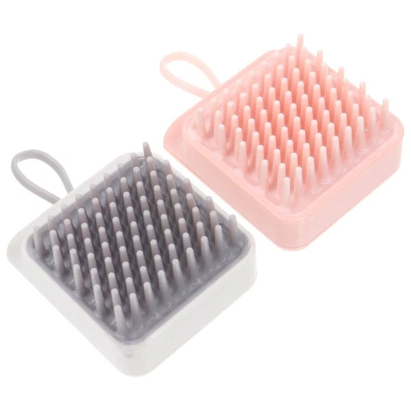 2 Pcs Bath Brush Pet Scrubber Shampoo Dispenser Shower Massagers