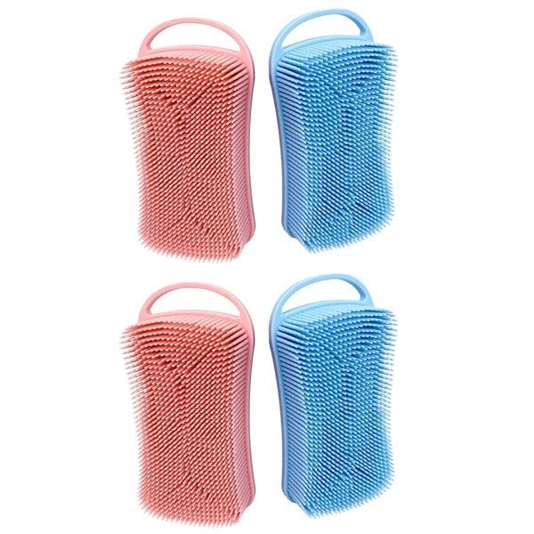 2 Pcs Silicone Shampoo Brush Double-sided Soft Scrubbing