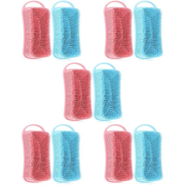 2 Pcs Silicone Shower Brush Man Back Exfoliator Body Bath Scrubbers Men