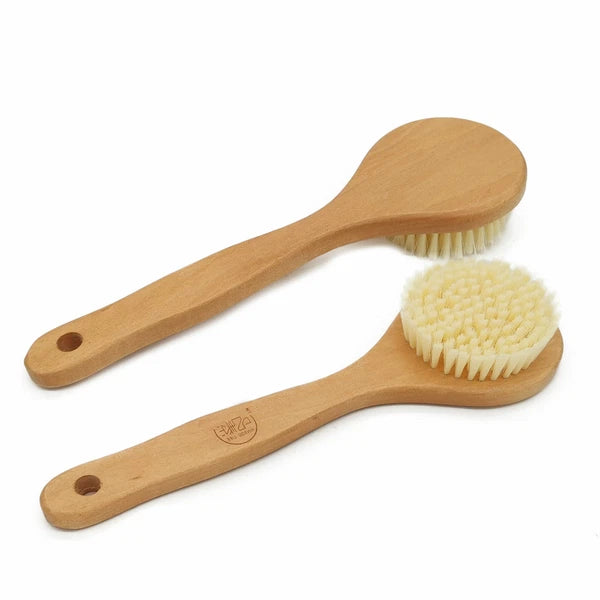 1pc Brush Natural Bristle Wood Handle Body Scrubber Shower Bath Brush Brushing