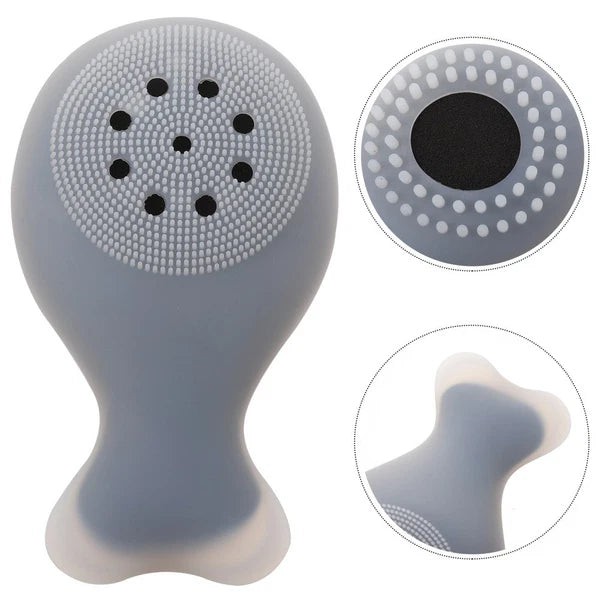 Silicone Bath Handle Back Rub Massager Shower Cleaning Brush