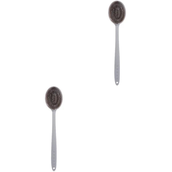 1Pc Bath Brush with Long Handle Bath Body Brush Silicone Back Scrubber