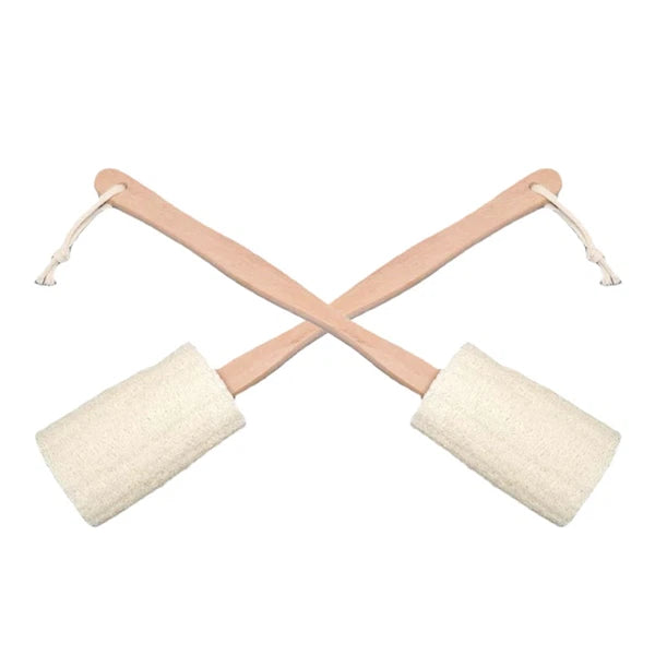 2Pcs Loofah Back Scrubber with Long Handle for Shower Bath Exfoliation