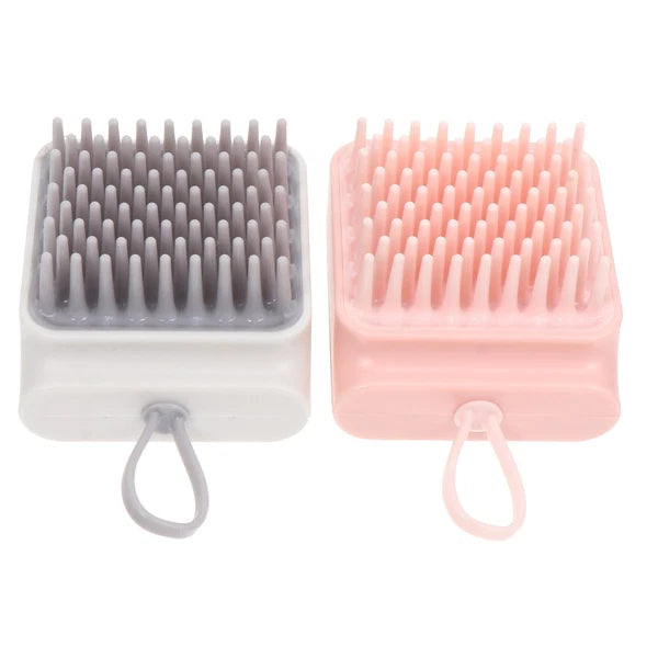 2 Pcs Bath Brush Pet Scrubber Shampoo Dispenser Shower Massagers
