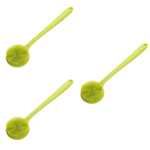 Bath Brush Silicone Body Shower Scrubber Exfoliator Man Long Handle