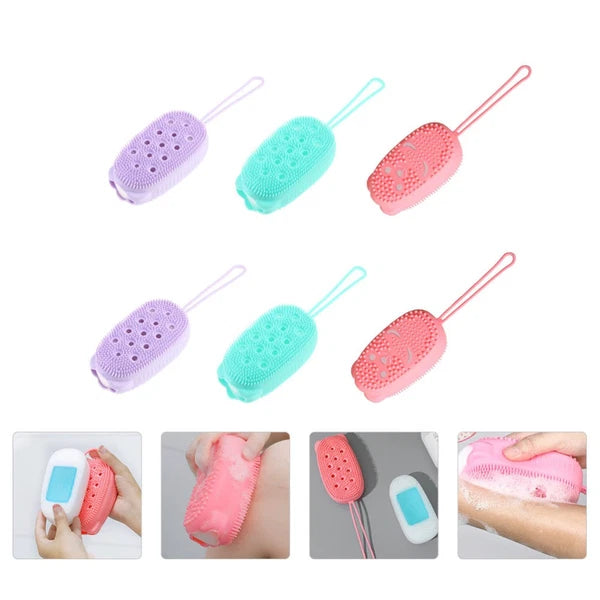6 Pcs Bath Brush Body Silicone Bathing Cleaning Scrubbers for Home