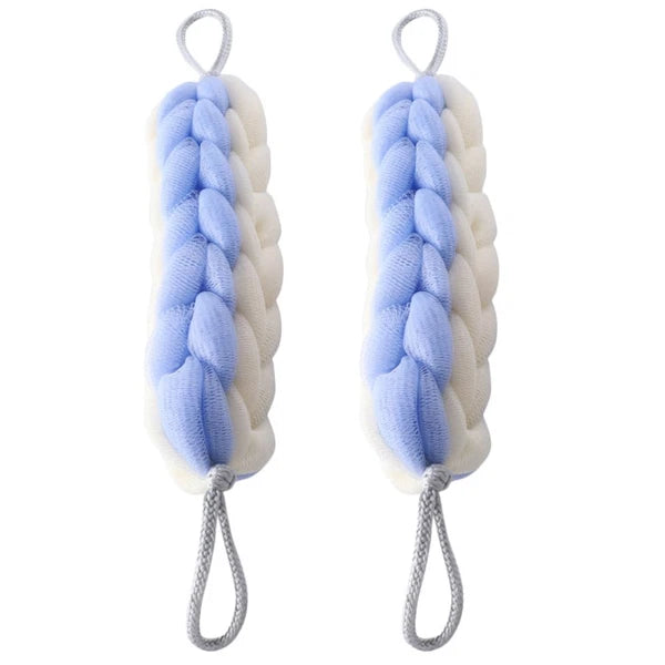 2 Pcs Bath Bar Man Wall Mounted Exfoliating Brush Loofah Back Scrubber Shower