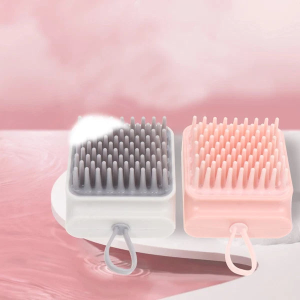 2 Pcs Bath Brush Pet Scrubber Shampoo Dispenser Shower Massagers