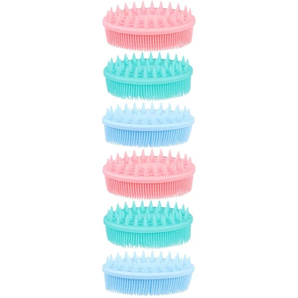 3Pcs Baby Bath Brush Massage Scrubber Shower Brush Kids Silicone Hair Brush
