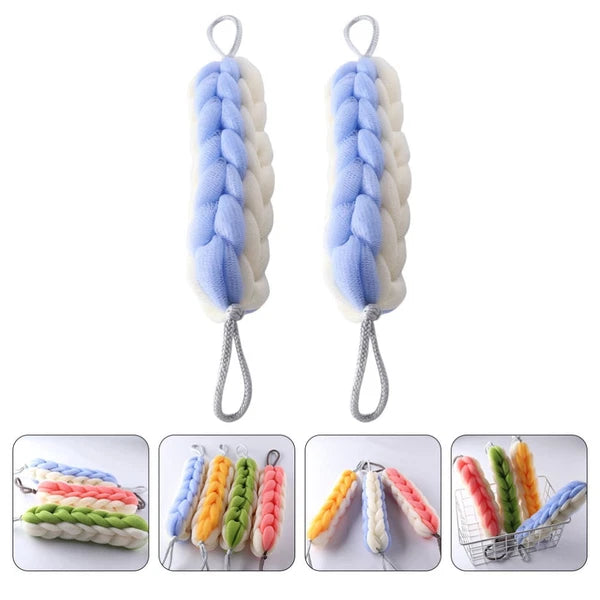 2 Pcs Bath Bar Man Wall Mounted Exfoliating Brush Loofah Back Scrubber Shower
