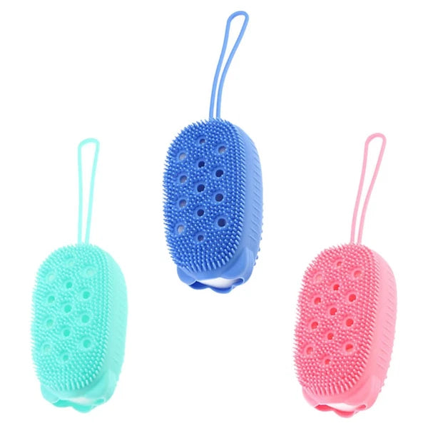 3pcs Silicone Bathing Brushes Double-sided Skin Massager Brushes Shower