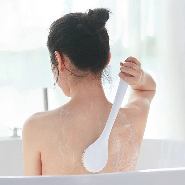 2 Pcs Bath Brush and Towel Back Washing Handheld Exfoliating Body