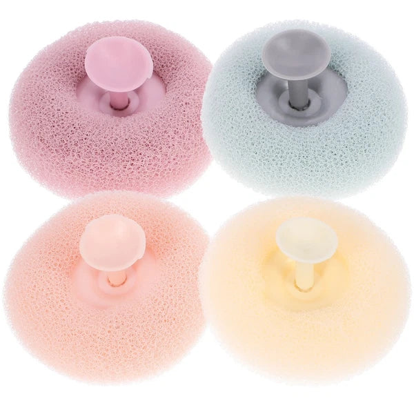 4Pcs Shower Scrubber Shower Tool Shower Brush With Suction Cup Bathing Tool