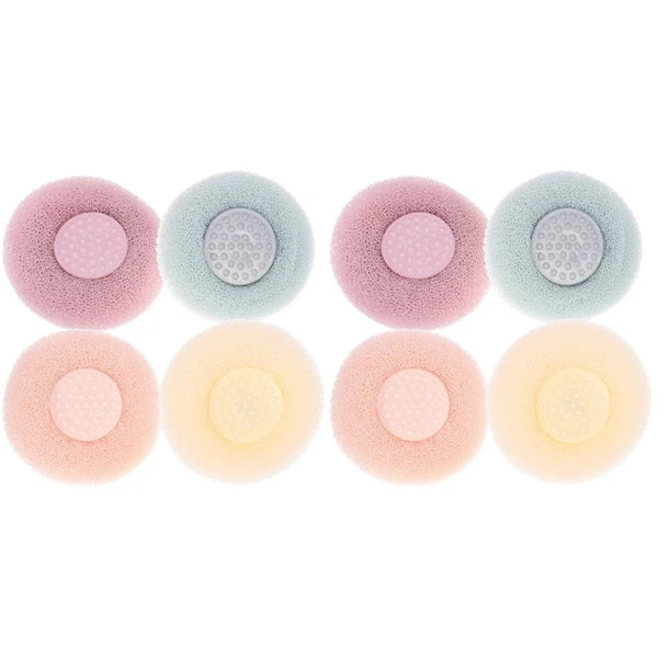 4Pcs Shower Scrubber Shower Tool Shower Brush With Suction Cup Bathing Tool