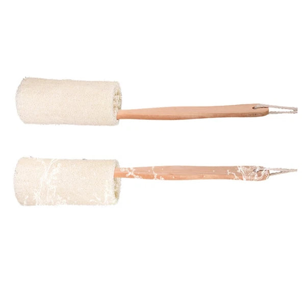 Wooden Loofah Bath Brush Natural Exfoliating Sponge Body Scrub Scrubber for