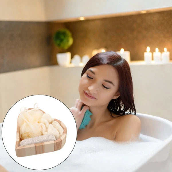 Heart-shaped Bath Brush Scrubber Body Exfoliating Sponge Bathing