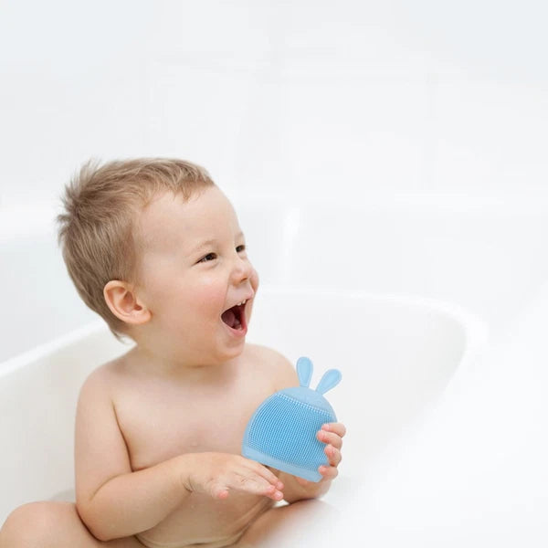 3pcs Baby Bath Massaging Shampoo Shower Brush Silicone Body Exfoliating Scrubber