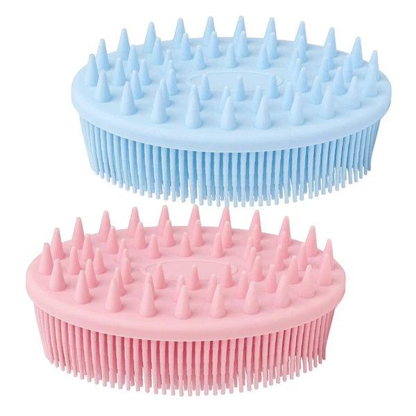 2 Pcs Bath Brush Shower Body Scrubber Baby Hair Washing Scrubbing