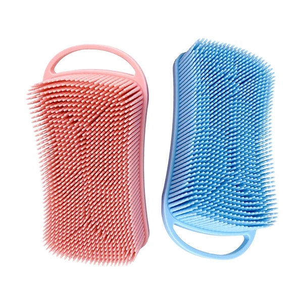 2 Pcs Silicone Shampoo Brush Double-sided Soft Scrubbing