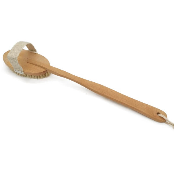 1pc Brush Natural Bristle Wood Handle Body Scrubber Shower Bath Brush Brushing