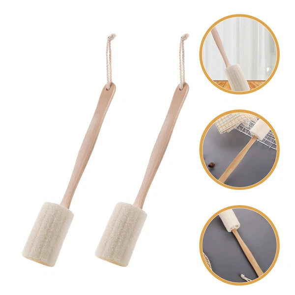 2Pcs Loofah Back Scrubber with Long Handle for Shower Bath Exfoliation